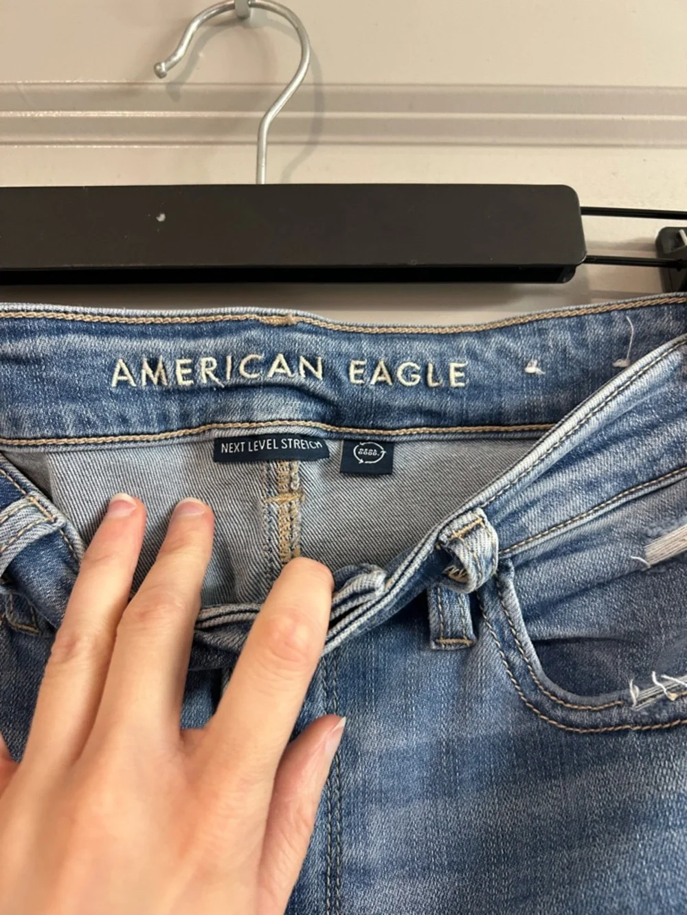 American Eagle Outfitters Distressed Light Blue Skinny Jeans - Picture 2 of 5